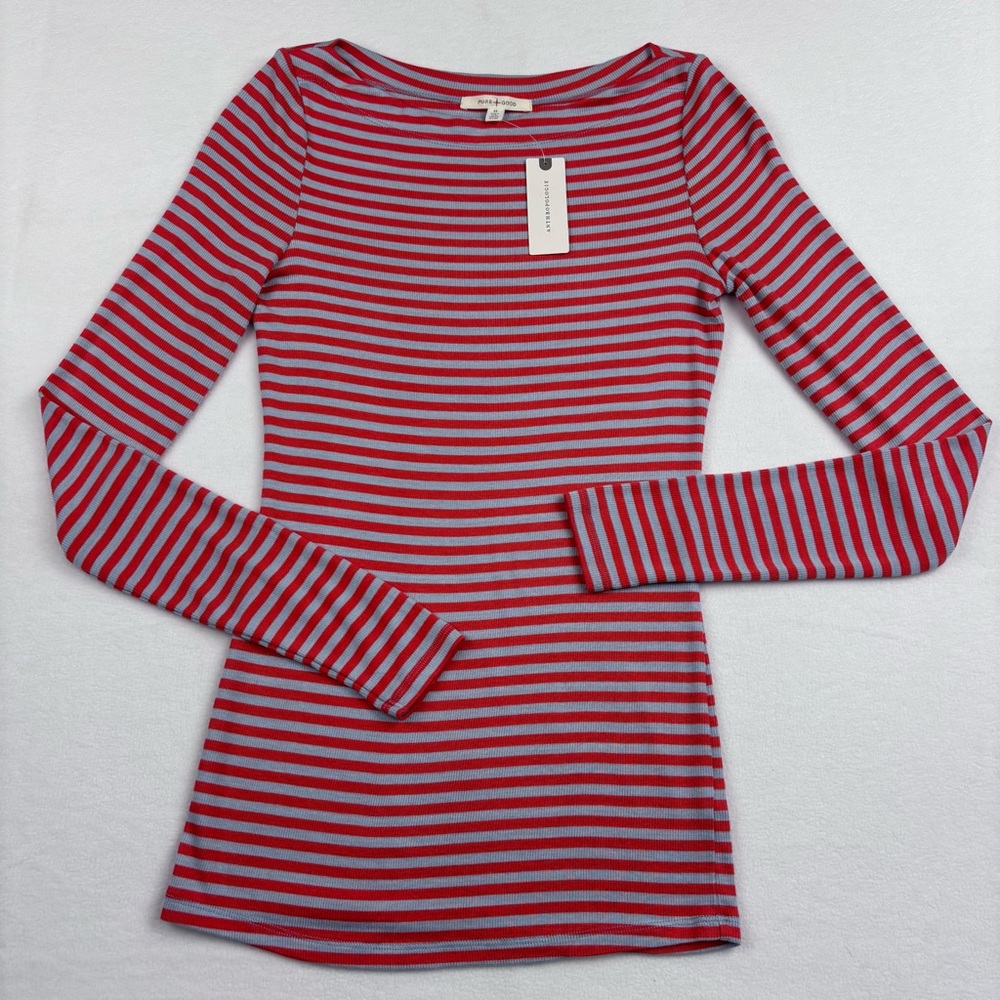 ANTHROPOLOGIE NWT Pure Good Women’s XS Fitted Ribbed Super Soft Lightweight Top
